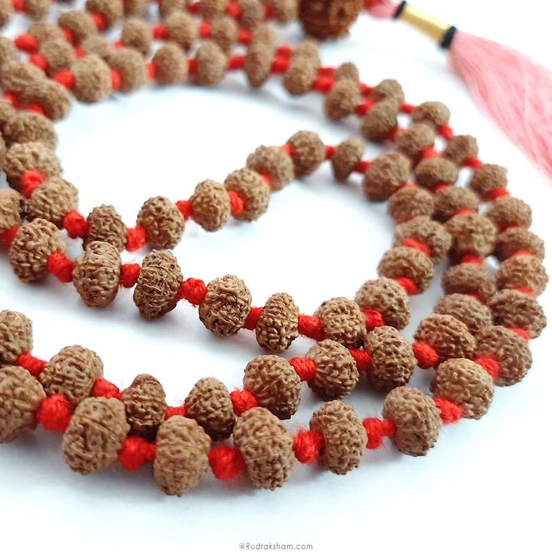 Rudraksham 10 Mukhi Rudraksha Beads Japa Mala Rosary | 108+1 Beads ...