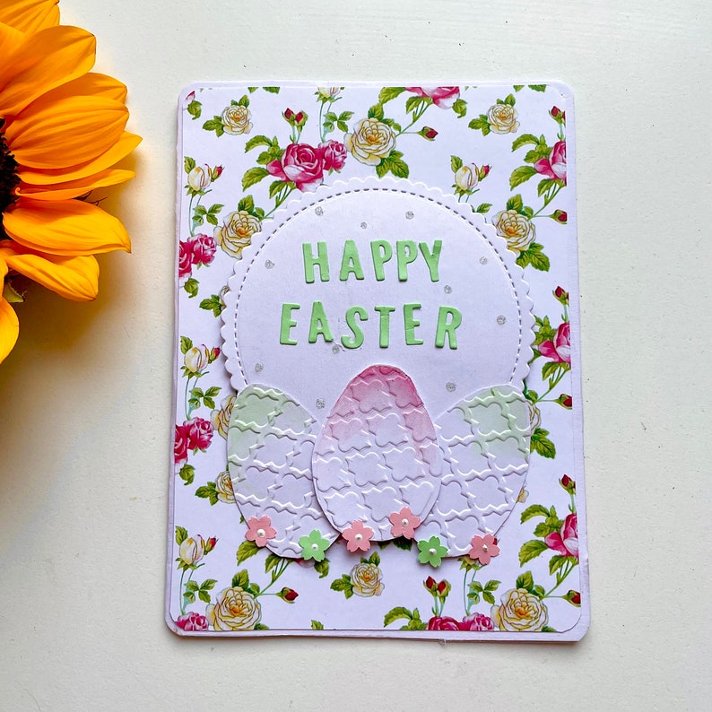 Easter Eggs Card, Happy Easter Cards, Handmade Easter Eggs Card with ...